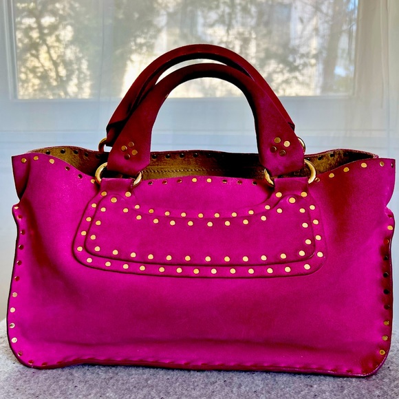 Celine Handbags - Celine Suede Stud Handbag